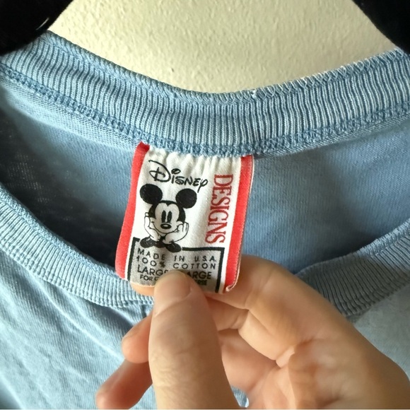 Vintage Disney Light Blue Tee with Mickey Tag - Picture 2 of 4